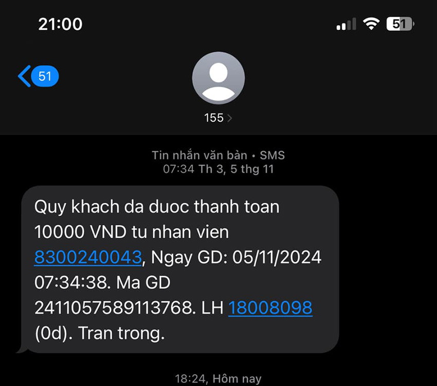 Tổng đài 155 trừ tiền Tổng đài 155 trừ tiền