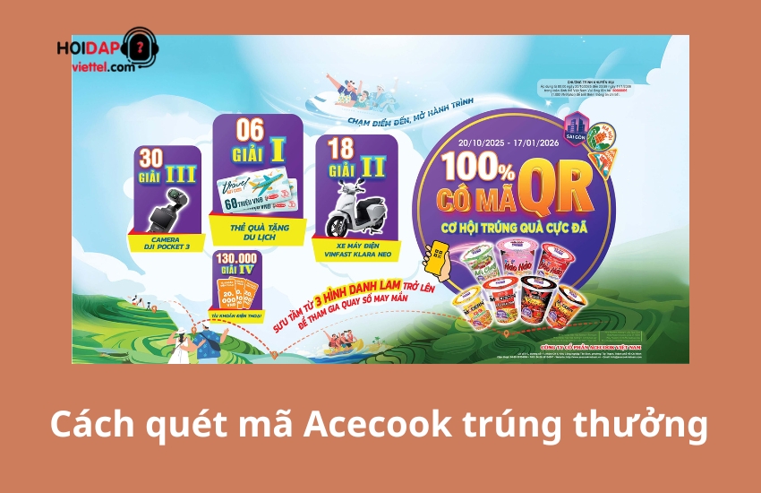 Cách quét mã Acecook trúng thưởng