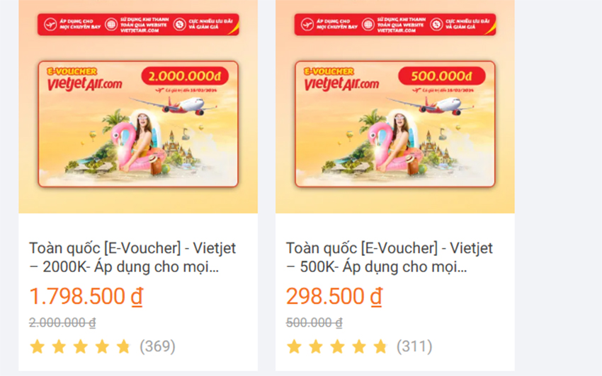 Voucher giảm giá Vietjet trên Lazada