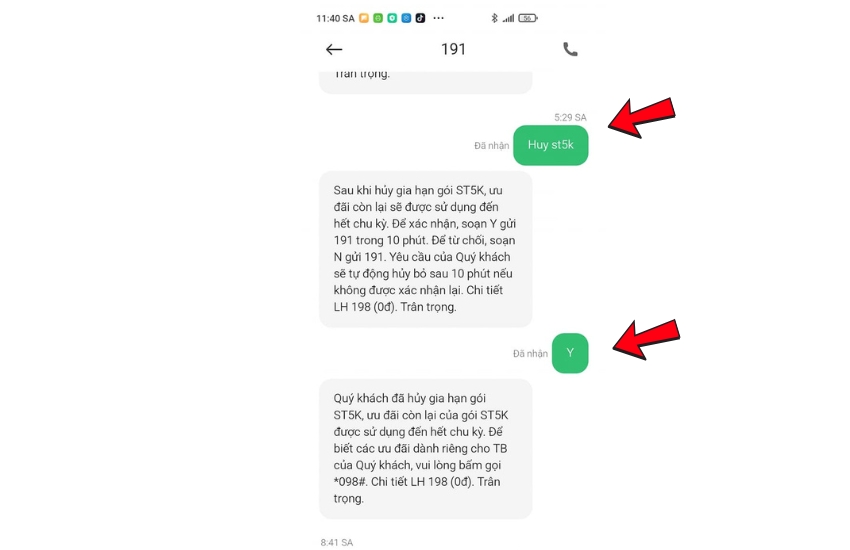Cách hủy gia hạn ST5K Viettel